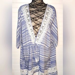 DOTTI Blue and white Coverup 2X